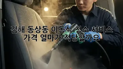 김해 동상동 이동식 청소 서비스 가격, 얼마가 적당할까요?