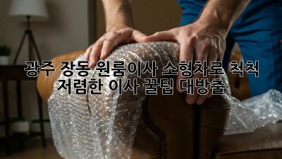 광주 장동 원룸이사? 소형차로 척척! 저렴한 이사 꿀팁 대방출! ✨